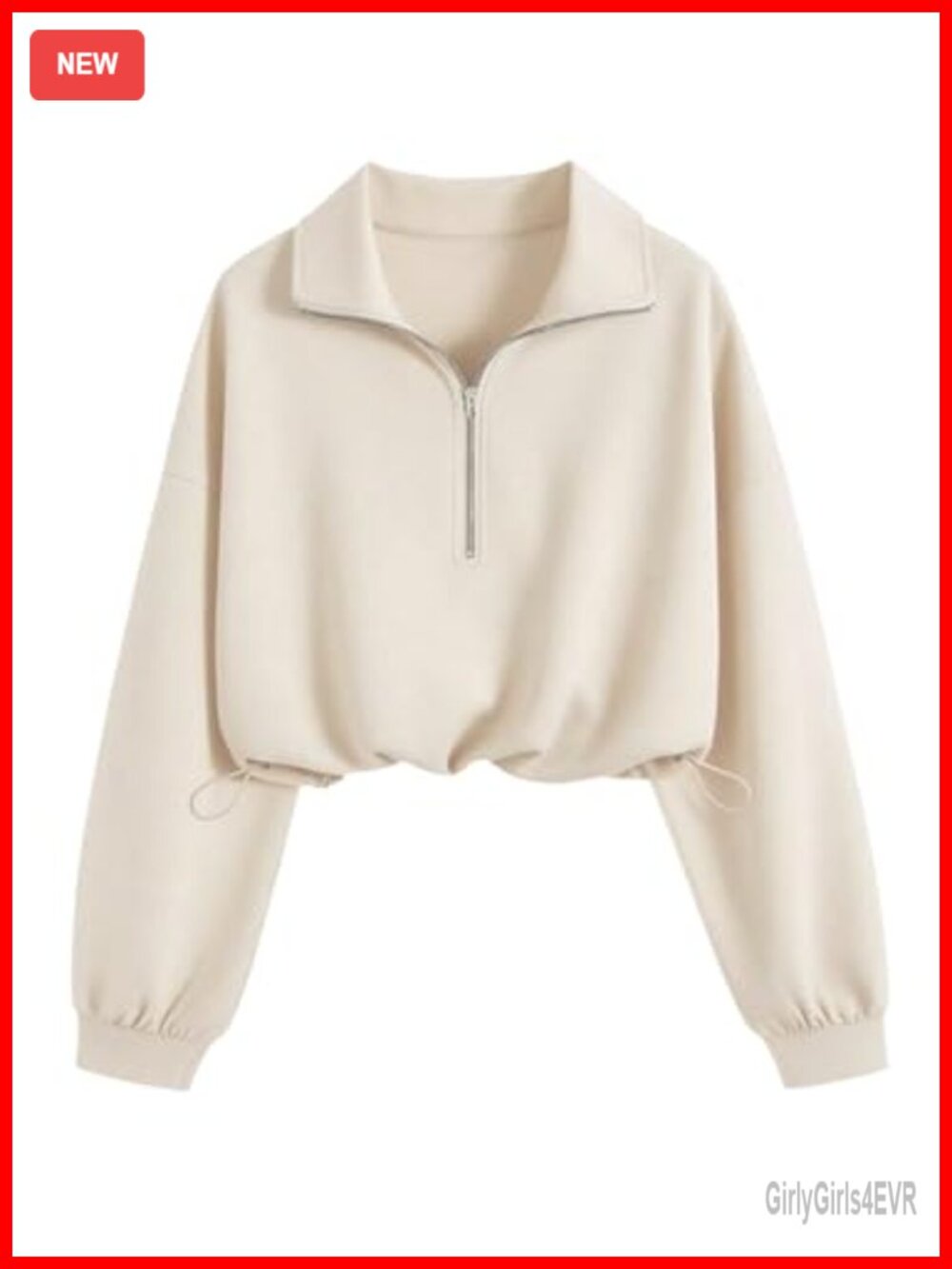 Mock Neck Crop Sweatshirt Quarter Zip Pullover Workout Top
